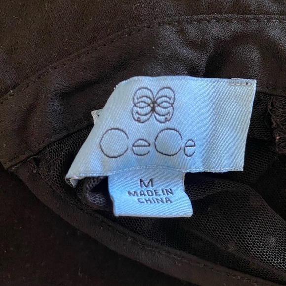 CeCe Mixed Media Collar Top - Size M - Picture 7 of 8